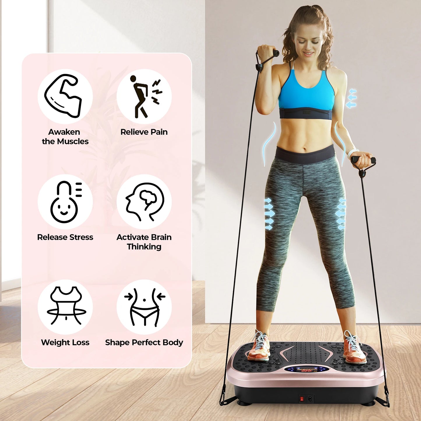 Vibration Plate Exercise Machine for Lymphatic Drainage Whole Body Workout Fitness Platform