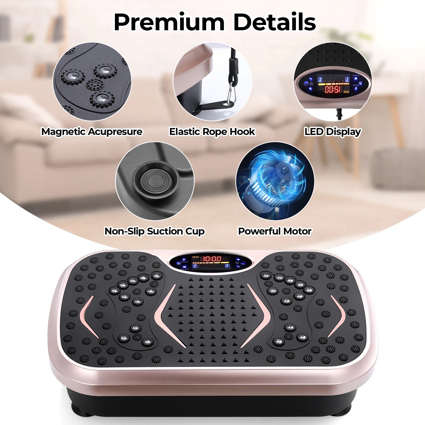Vibration Plate Exercise Machine for Lymphatic Drainage Whole Body Workout Fitness Platform